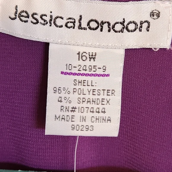 NWT Jessica London Purple Gather Blouse. Size 16W. Side Zip for flattering look - Picture 2 of 5